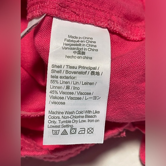 J.CREW LINEN-BLEND SHORT DRAWSTRING WOMEN POCKETS PINK COLOR PLUS SIZE SIZE XXL - Picture 10 of 10